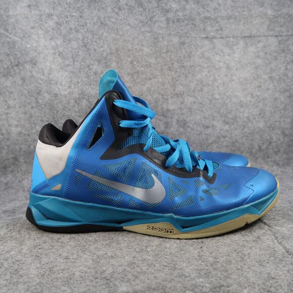 Nike Shoes Men 12 Basketball Sneaker Zoom Hyperchaos Blue Black Athletic Lace Up - Picture 1 of 13